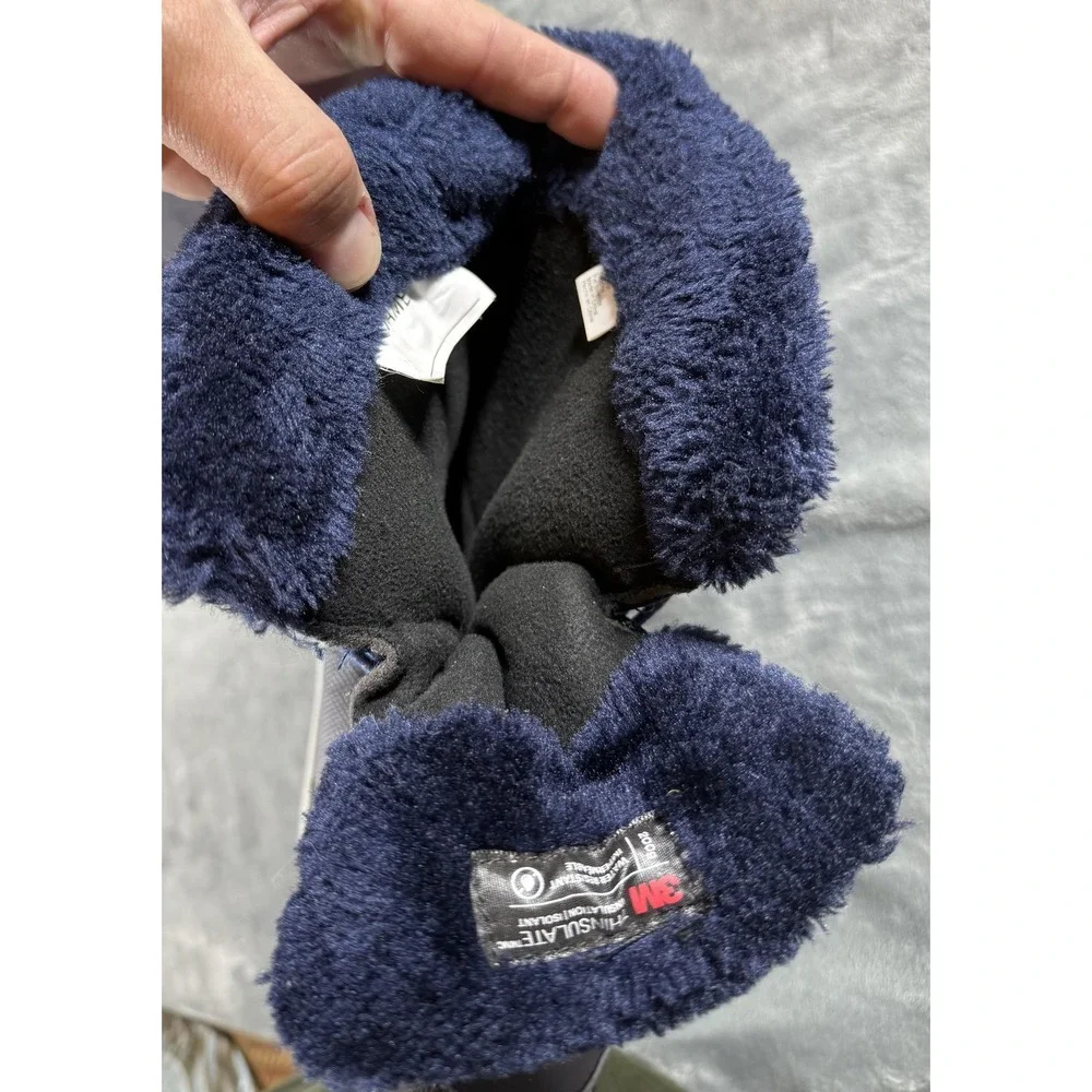 Wonder Nation Snow Boots Youth Size 2.5 Blue Gray 3M Thinsulate Water Resistant